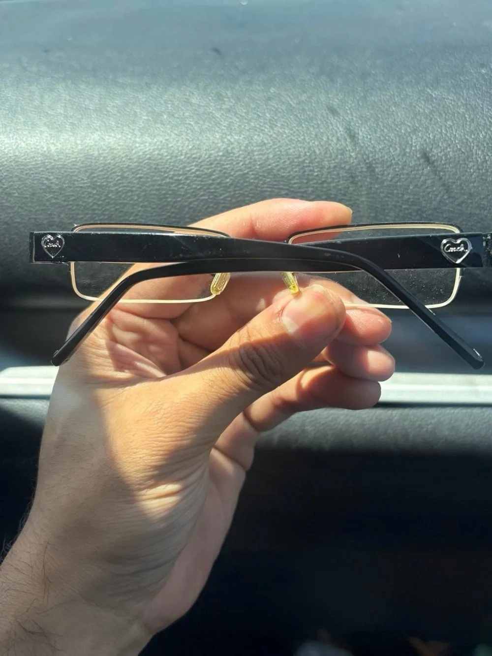 Coach Rectangular Eyeglass Frames in Gold and Black Signature Print